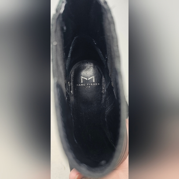 Marc Fisher Women's Oshay Black Pointed Block Leather Ankle Boots Size 9.5 - Picture 13 of 15